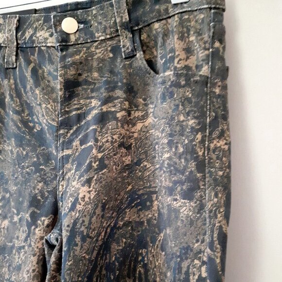 NWT J Brand blue & gold abstract print high rise crop skinny jeans, 24 - Picture 7 of 7